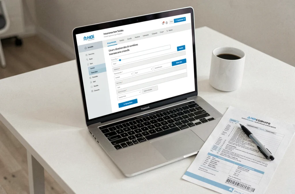Ordinateur portable affichant le suivi d'un dossier sinistre en ligne sur le site Macif avec documents de référence