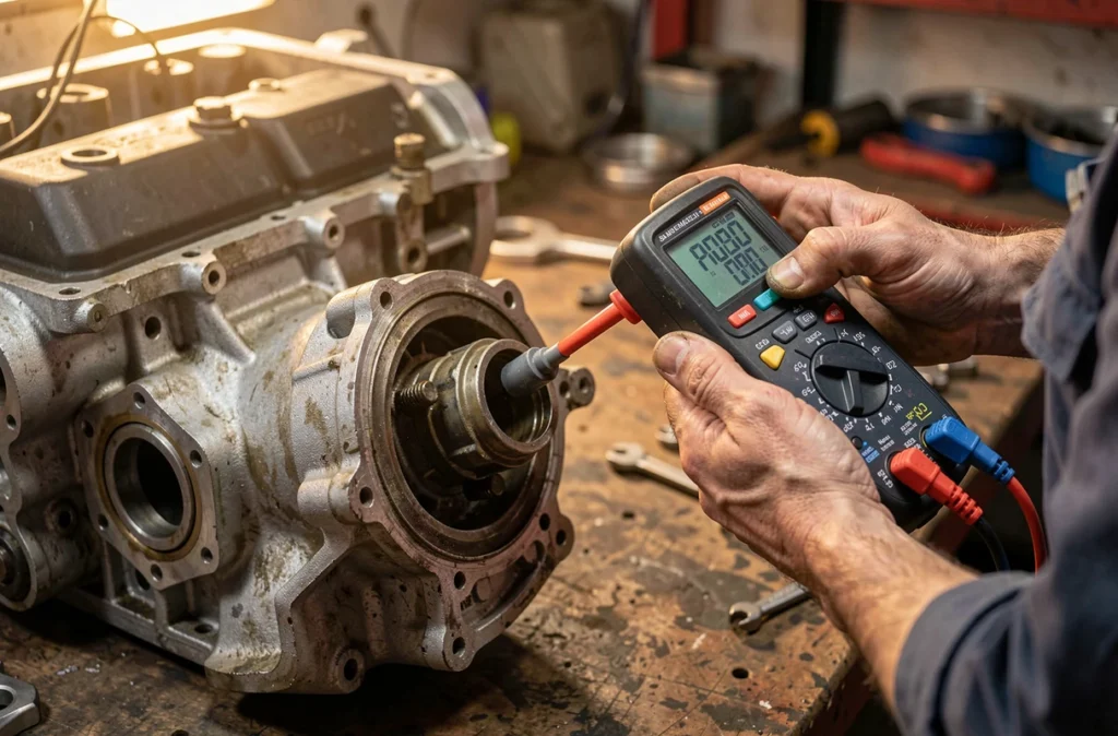 Mesure de la résistance d'une bougie de préchauffage au multimètre